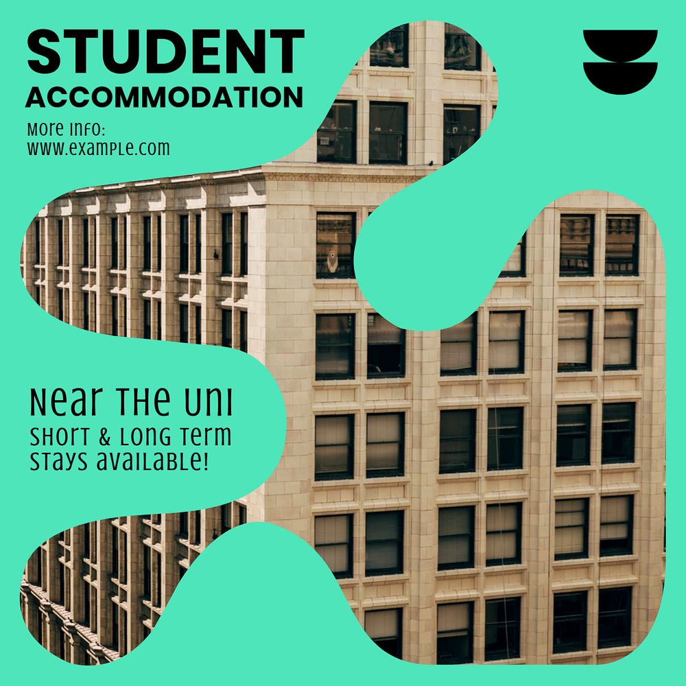 Student accommodation Instagram ad template, editable colorful design