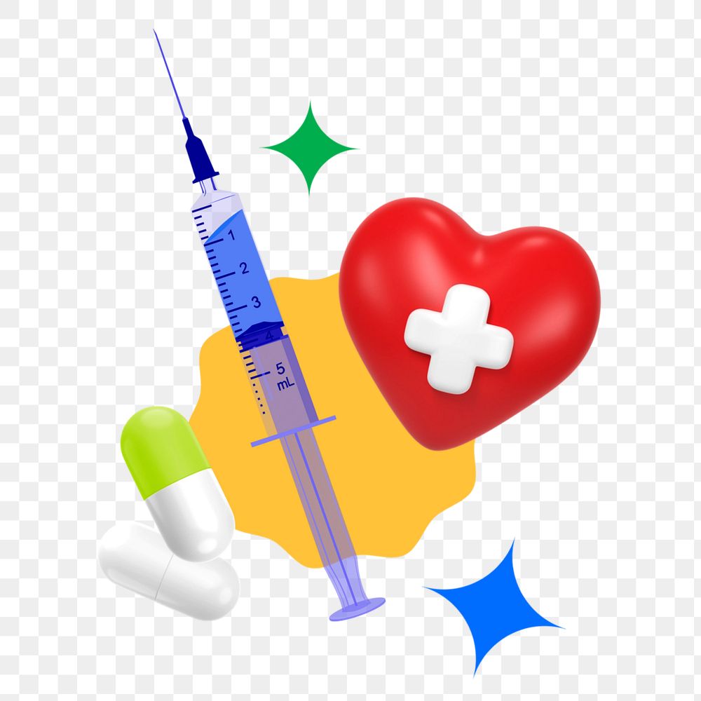 Vaccination, colorful 3d editable design