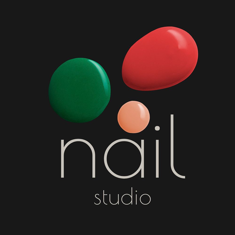 Nail shop logo template, editable creative color paint design