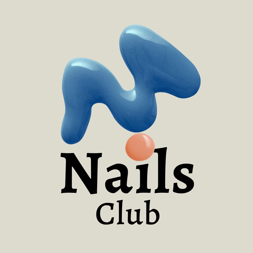 Nail business logo template, editable creative color paint design