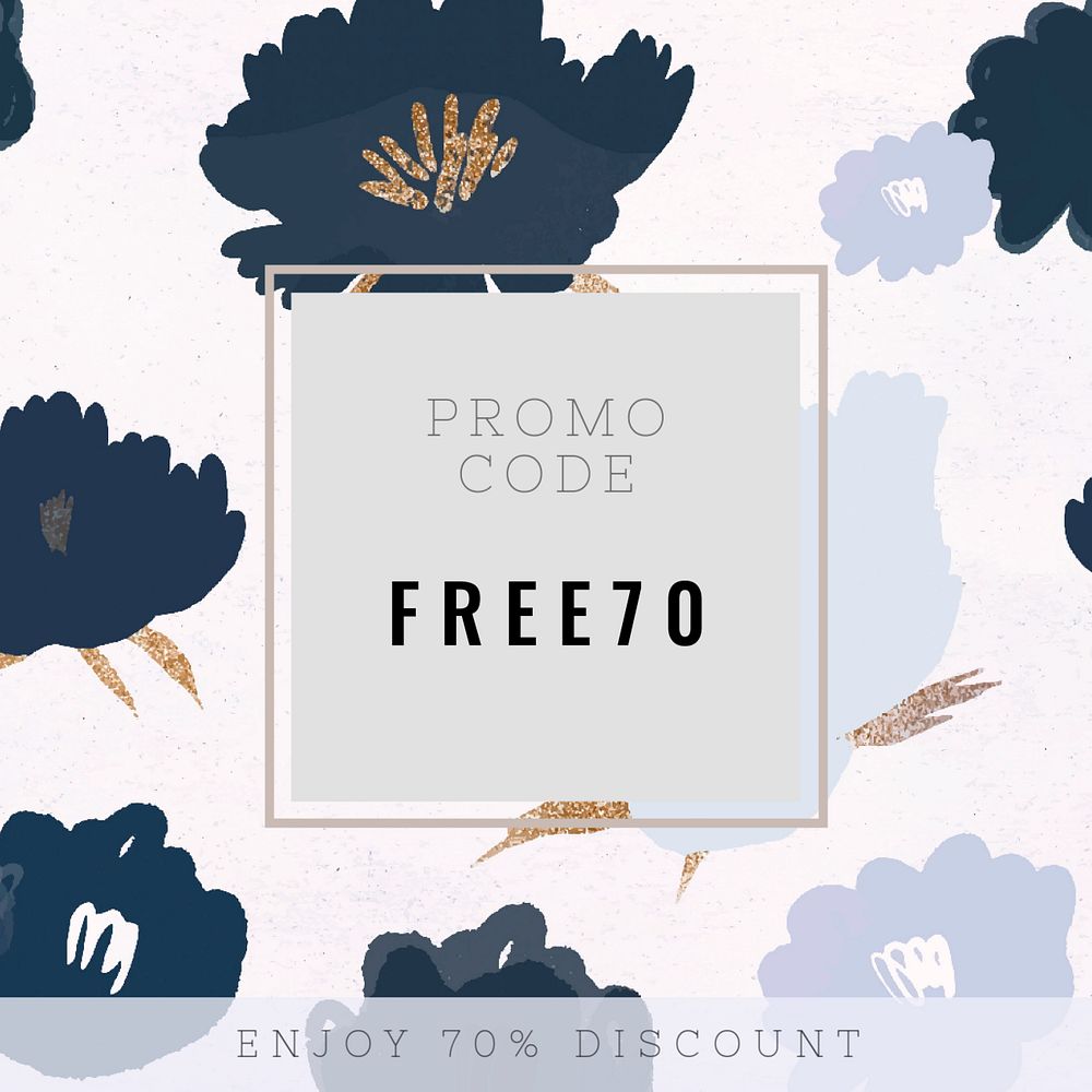 Sale promotion Facebook post template, editable floral design