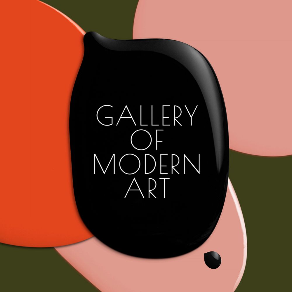 Art gallery Instagram post template, editable abstract color paint design