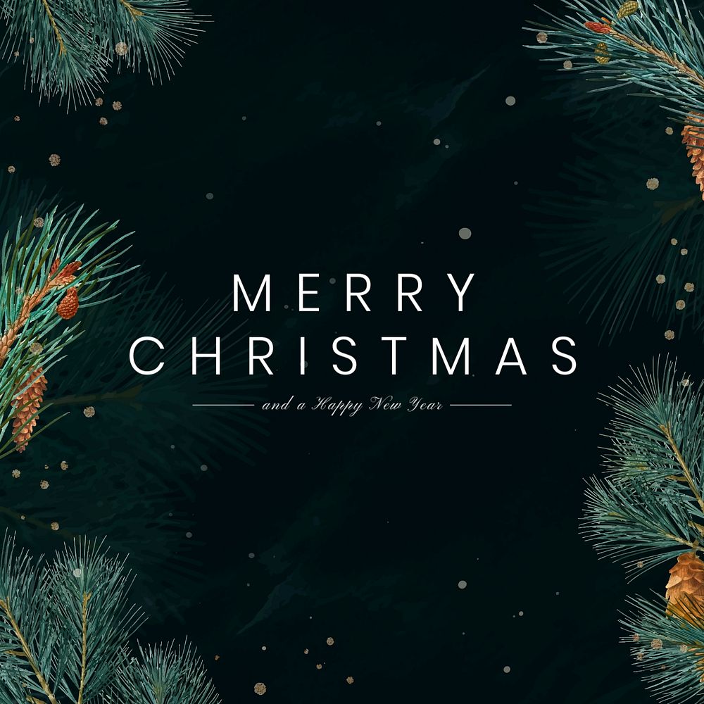 Merry Christmas Facebook post template, editable text