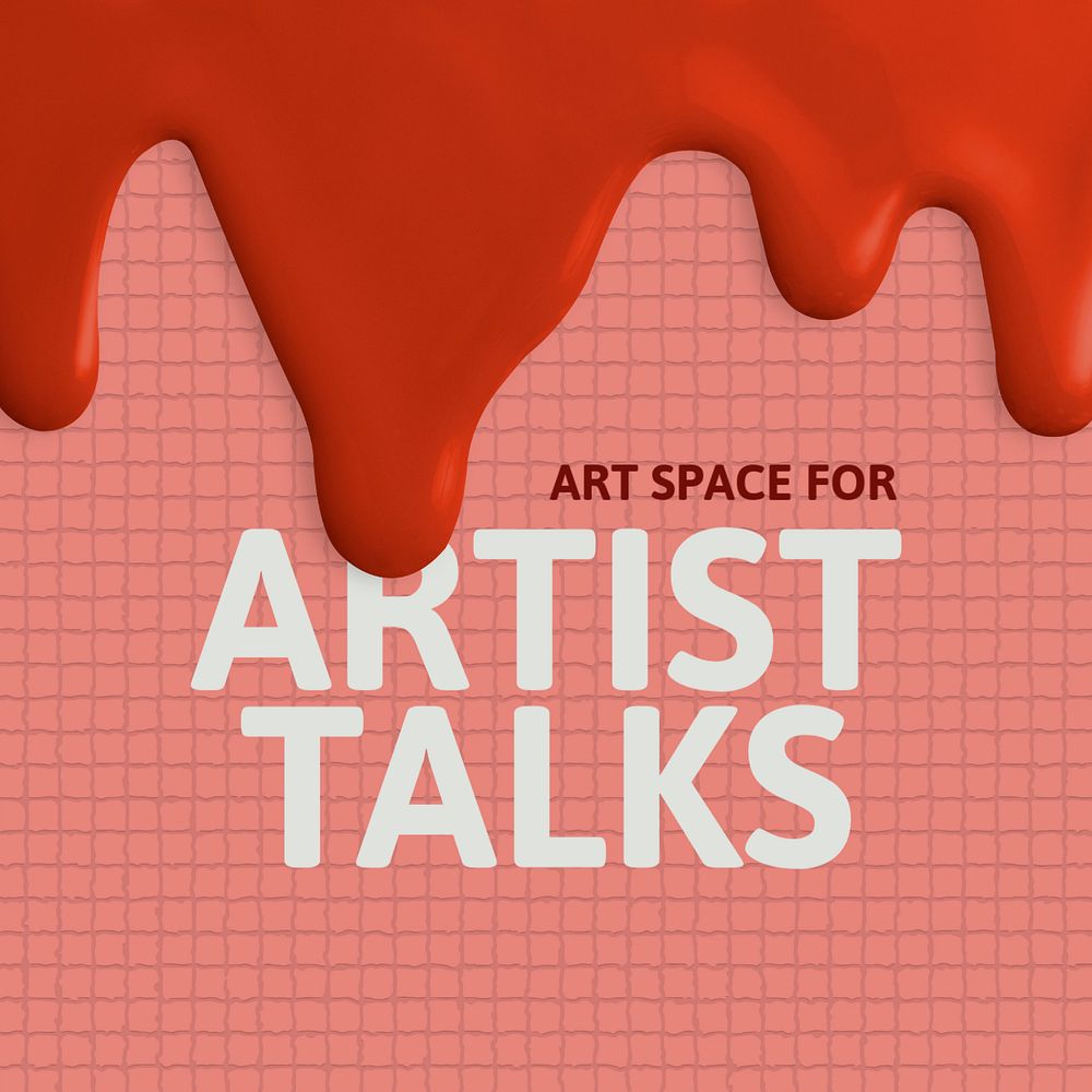 Artist talks Instagram post template, editable abstract color paint design