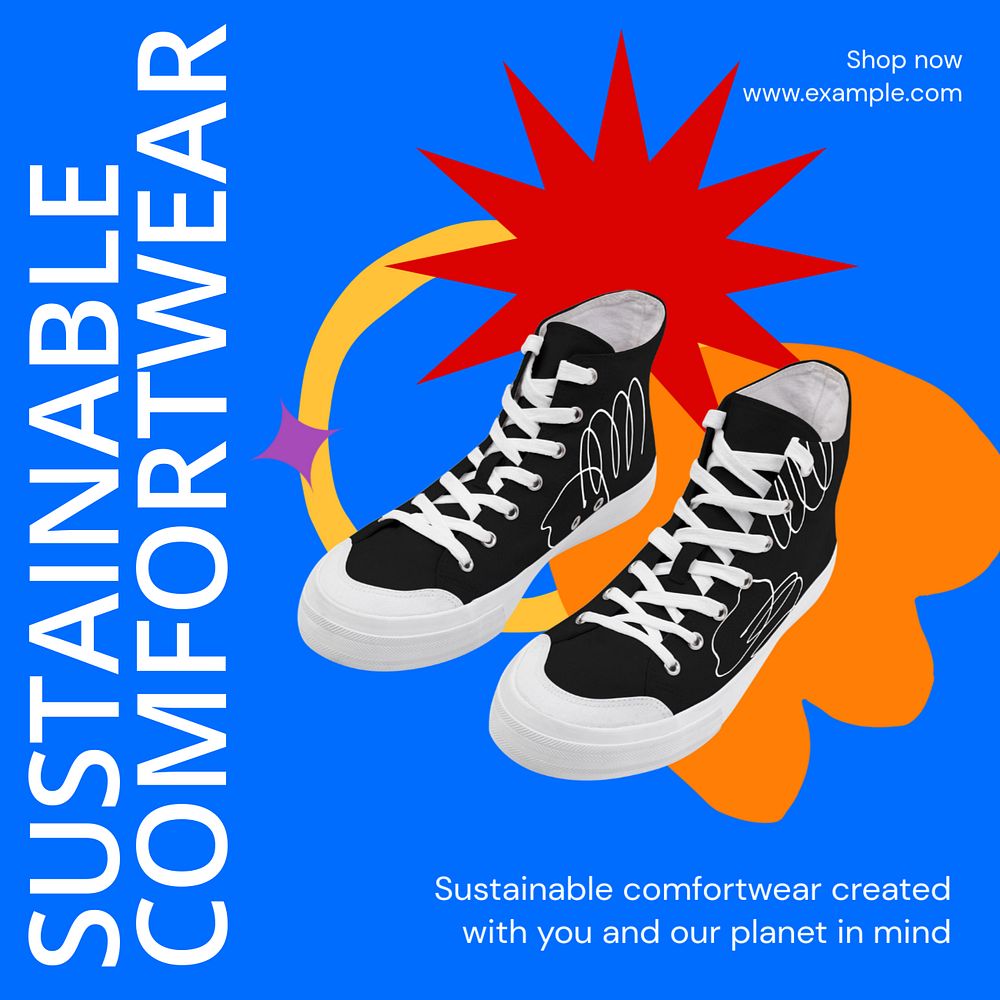 Sustainable comfortwear Facebook post template, editable business design