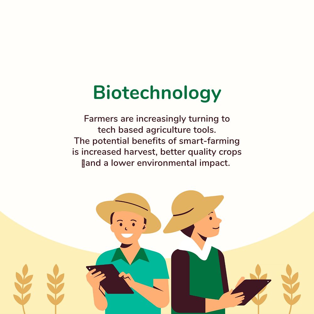 Agricultural biotechnology Instagram post template, editable smart technology design