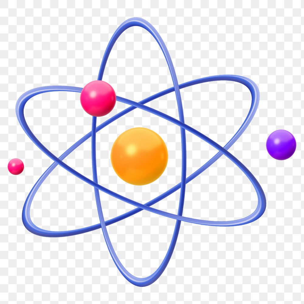 Atomic science, colorful 3d editable design