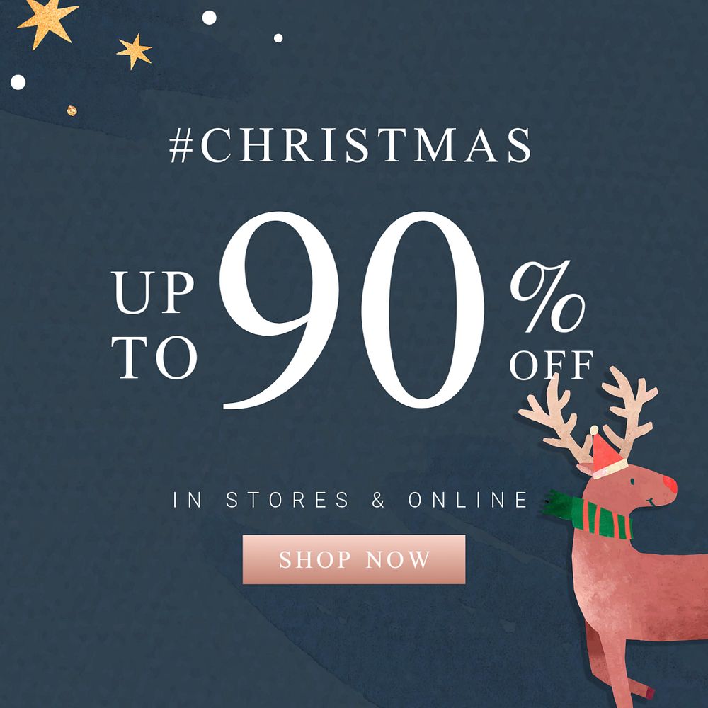 Christmas sale Instagram ad template, editable text