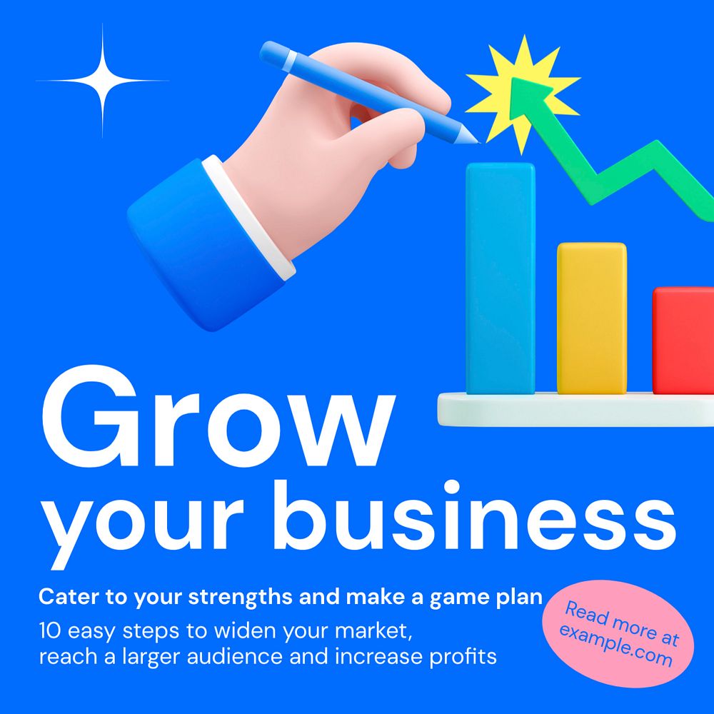 Business growth Facebook post template, editable business design