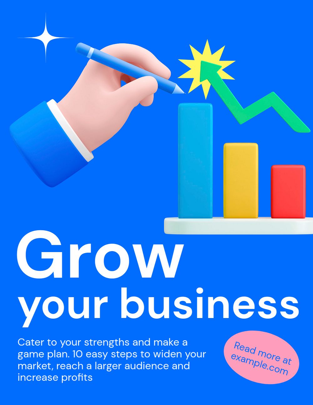 Business growth flyer template, editable design