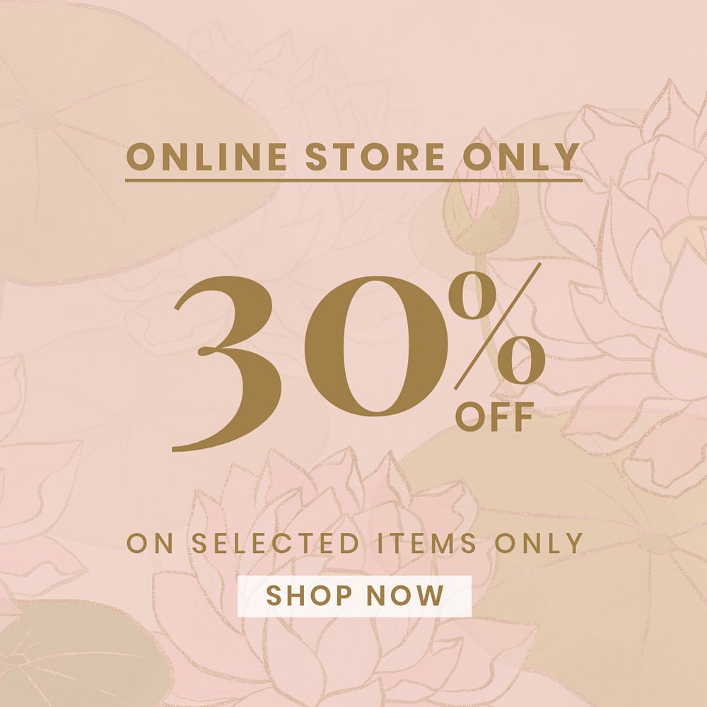 30% off Instagram post template, editable floral design