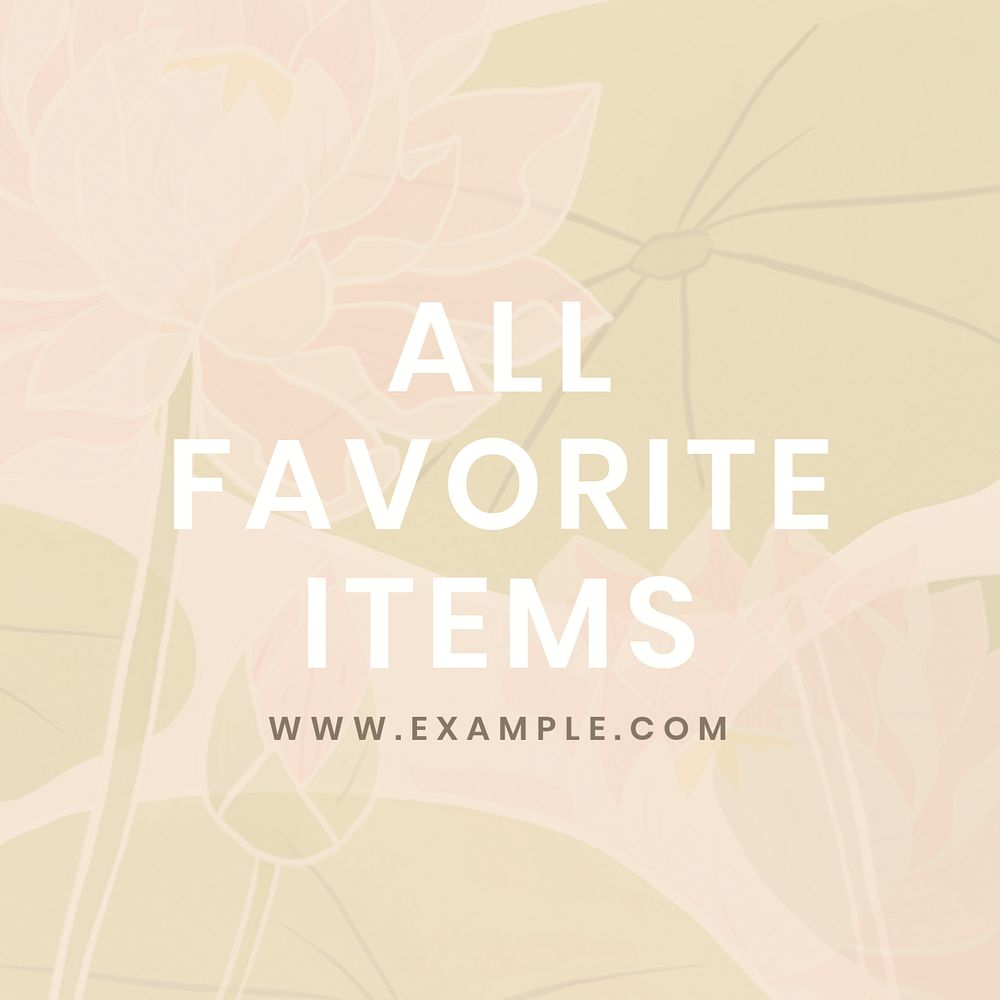 Favorite items Instagram post template, editable floral design