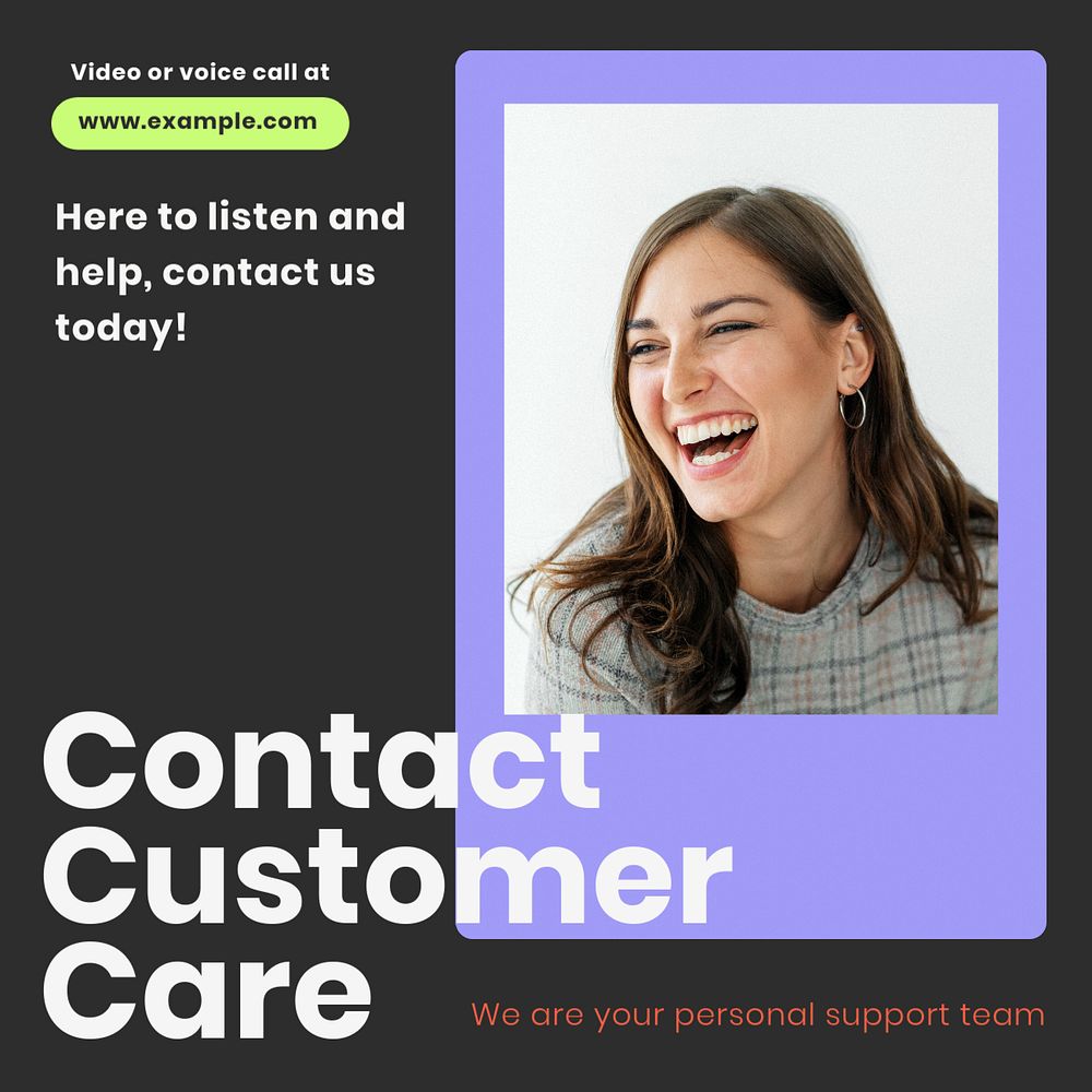 Customer care Instagram post template, editable 3D design