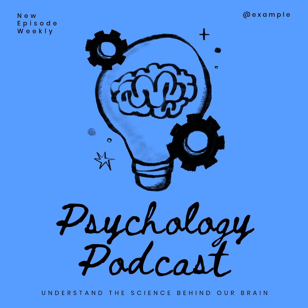 Psychology podcast Instagram post template, editable design