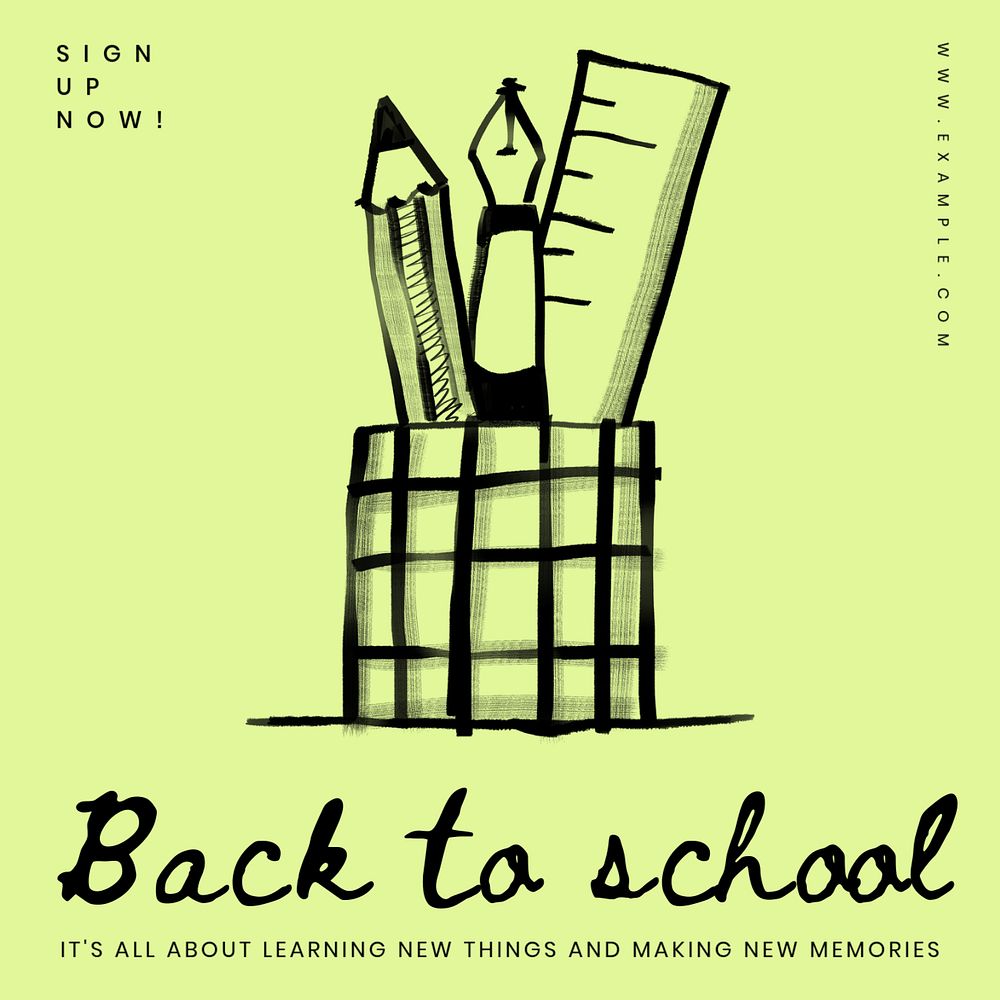 Back to school  template, Instagram post editable design