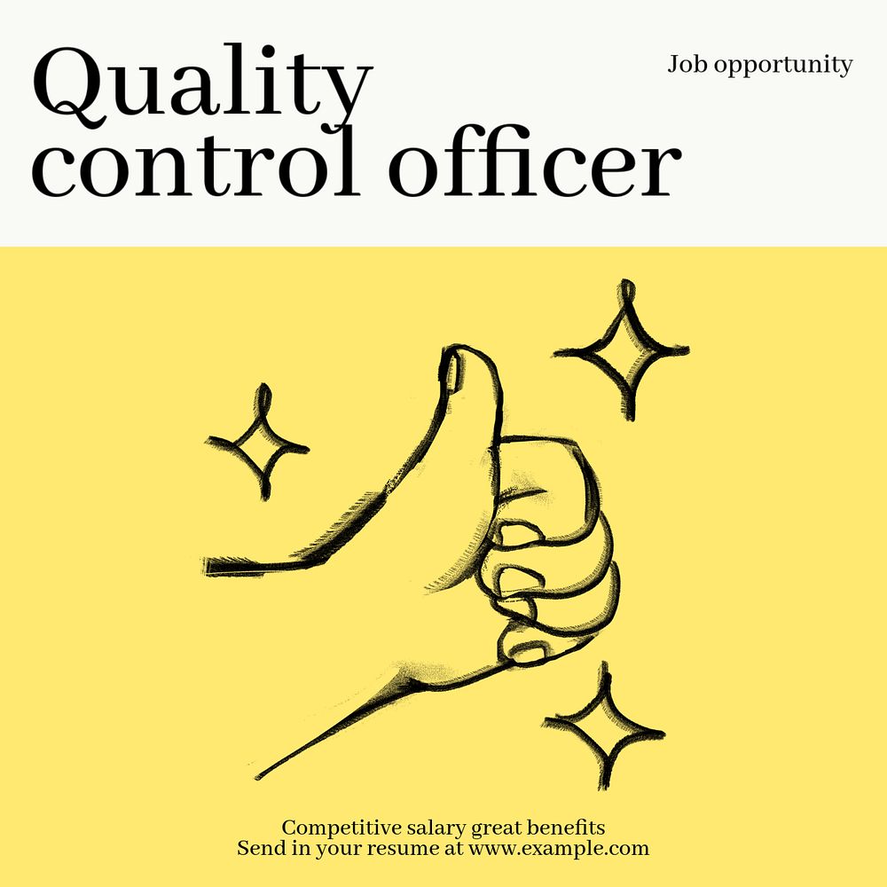 Quality control Instagram post template, editable design