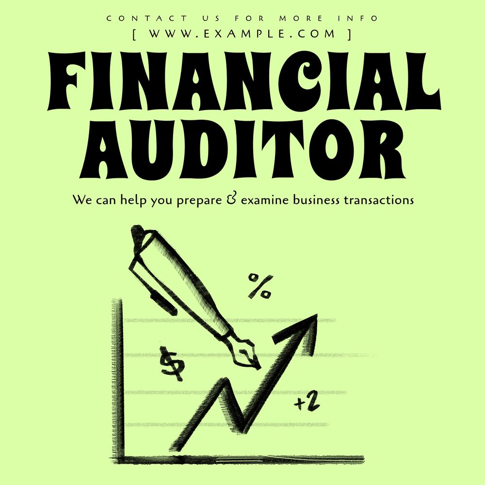 Financial auditor Instagram post template, editable design