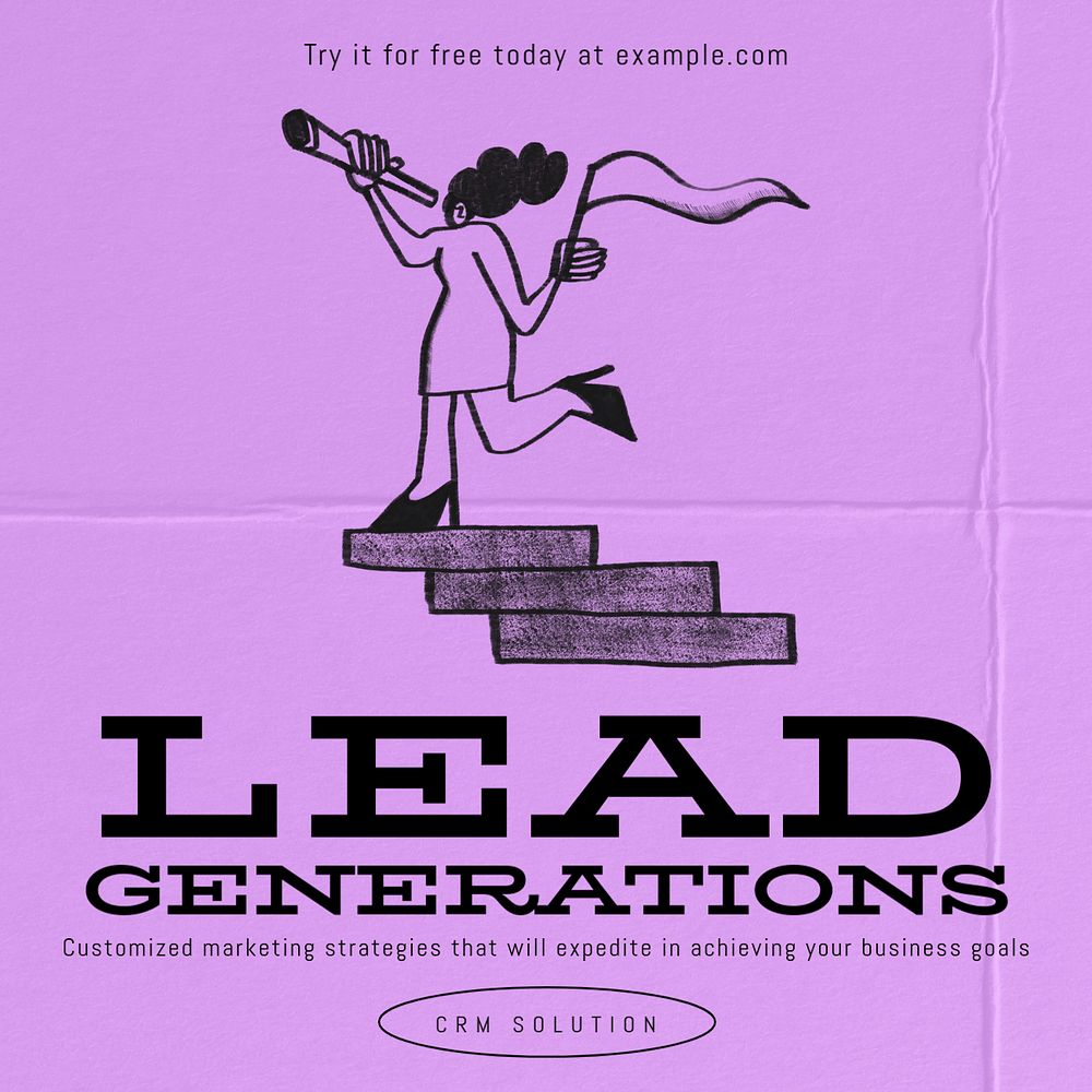 Lead generations Instagram post template, editable design