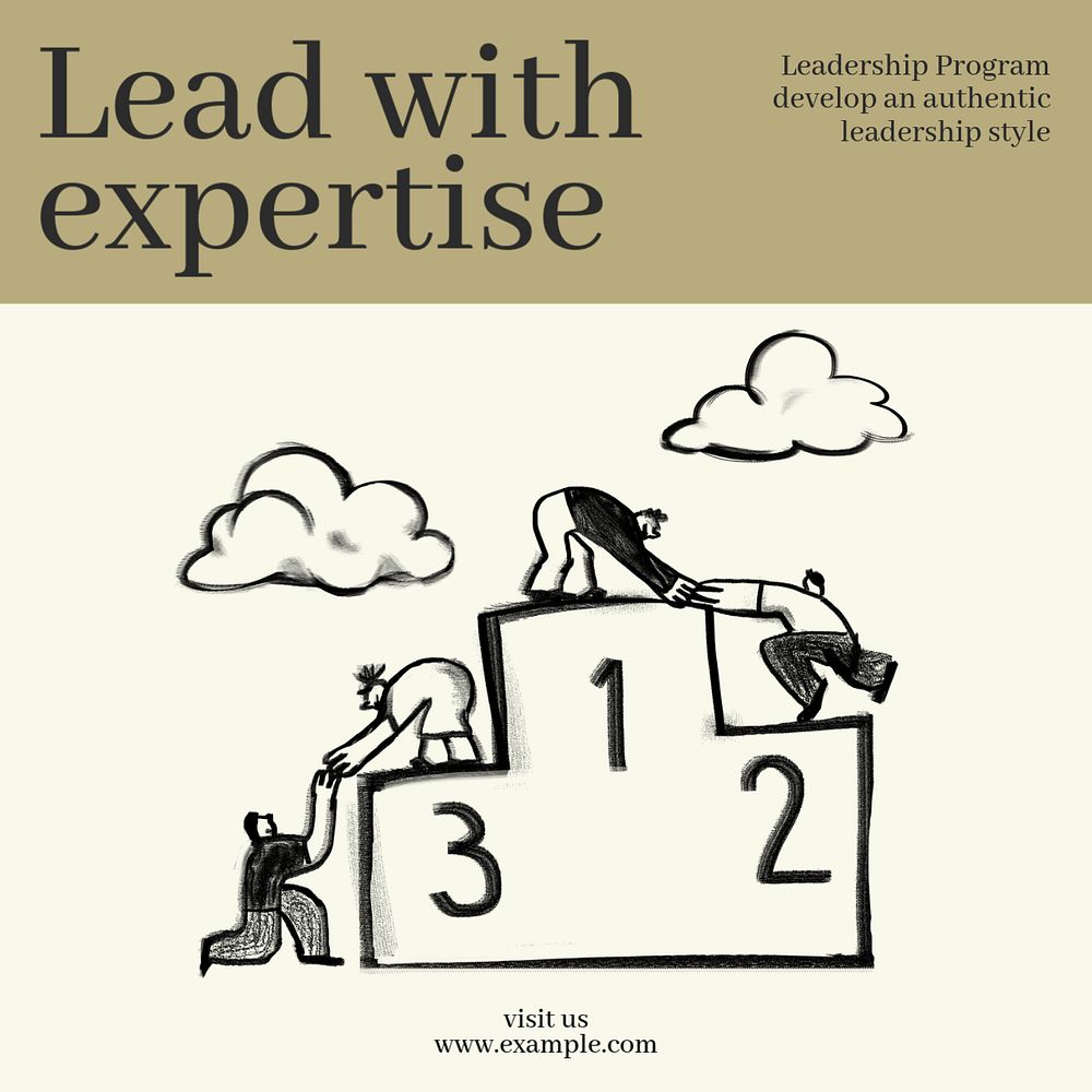 Leadership expertise Instagram post template, editable design