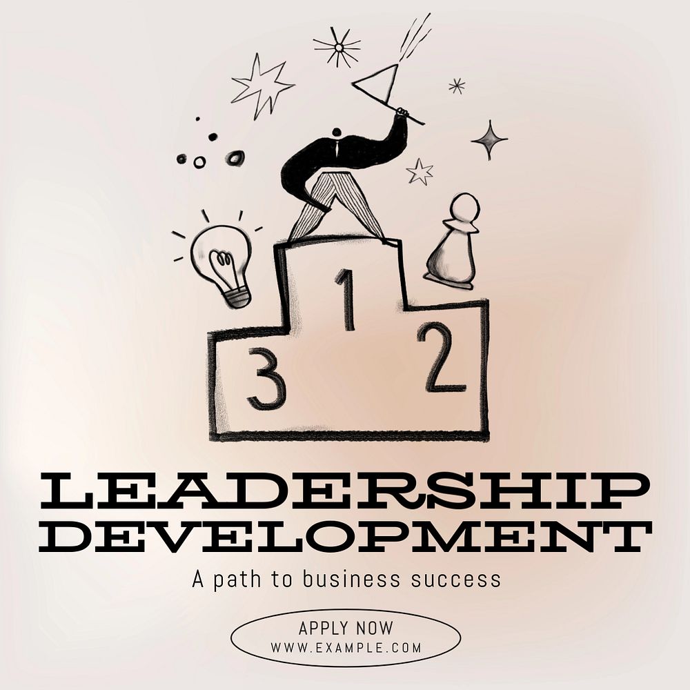 Leadership development Instagram post template, editable design