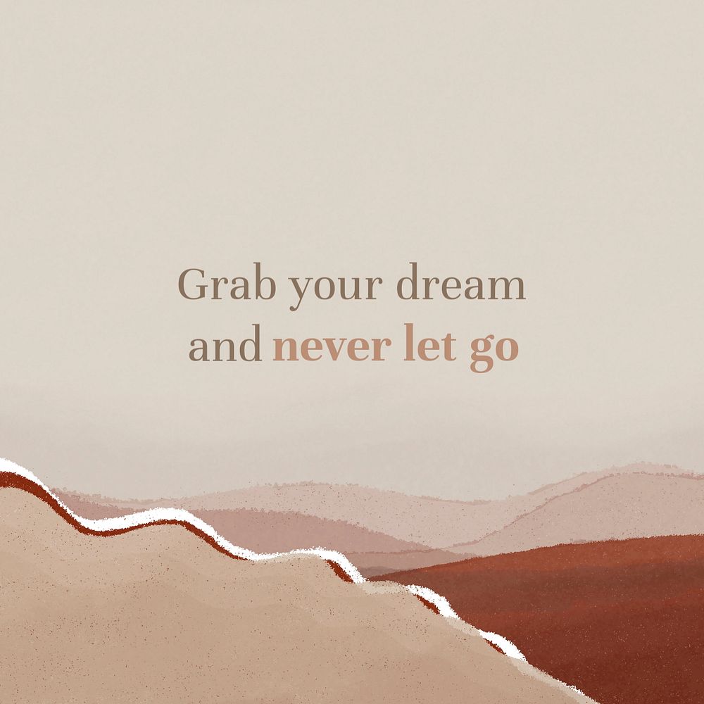 Aesthetic mountain Instagram post template, positive quote