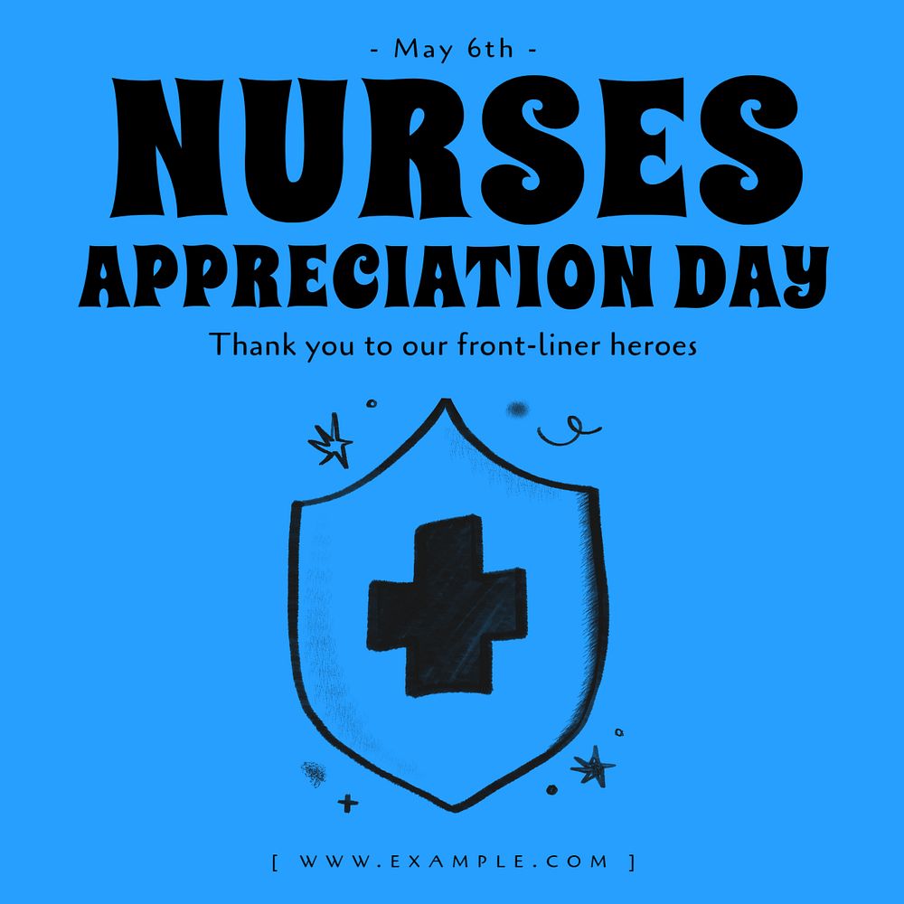 Nurses day Instagram post template, editable design