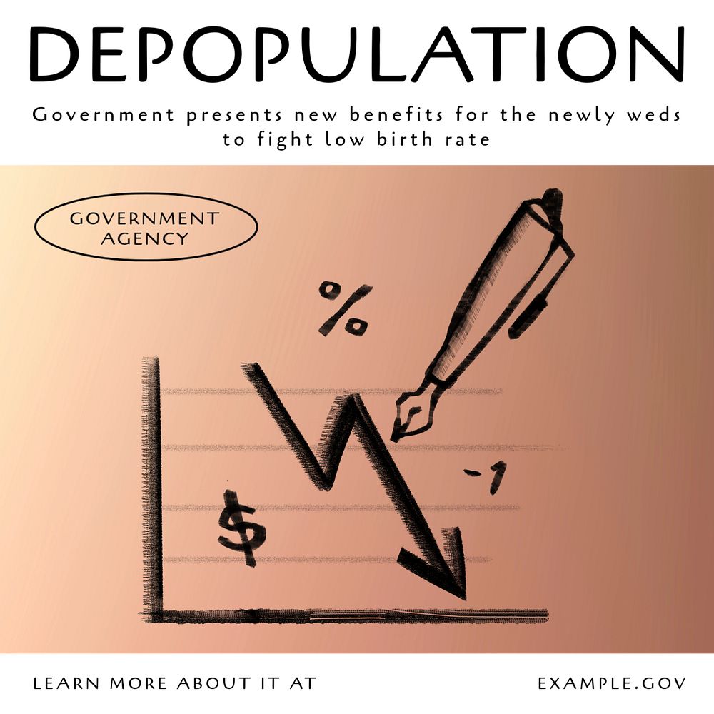 Depopulation Instagram post template, editable design