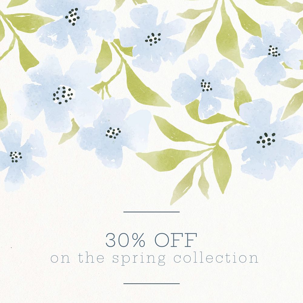 Spring sale Instagram post template, editable text