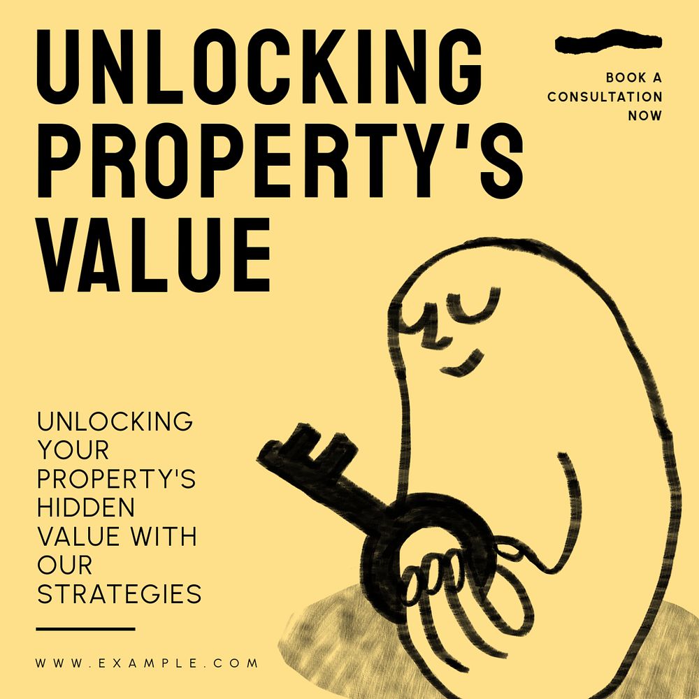 Property's value Instagram post template, editable design