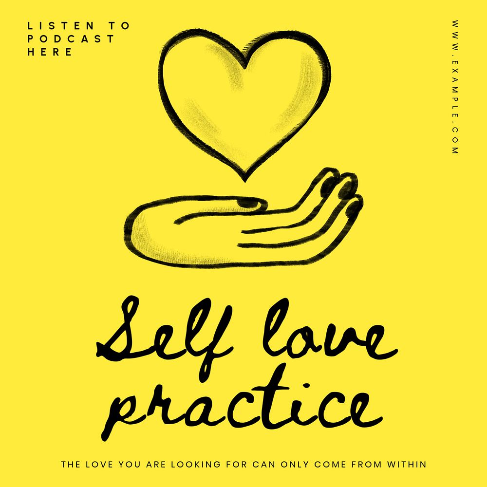 Self-love practice Instagram post template, editable design