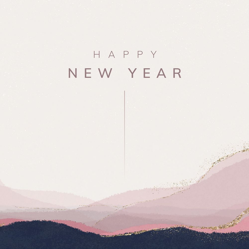 Happy new year Instagram post template, festive pink design