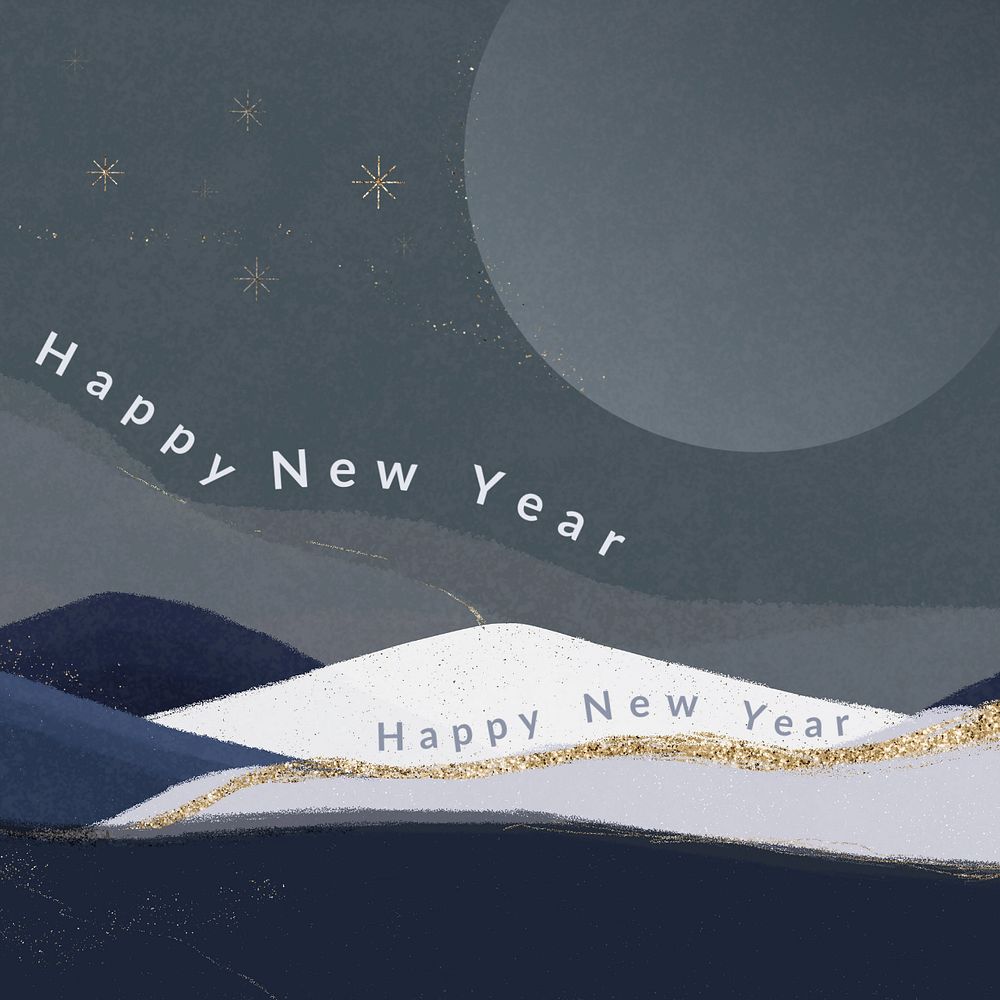 Happy new year Instagram post template, editable festive design