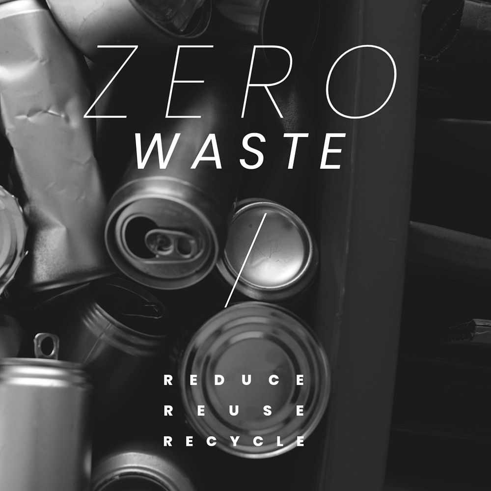 Zero waste Instagram post template, editable text