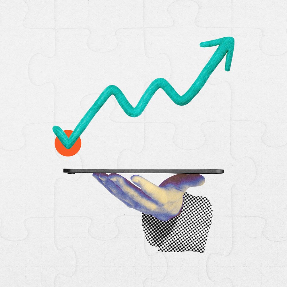 Investment upward trends  collage design, instagram and social media post 