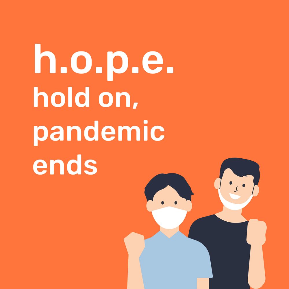 Pandemic ends Instagram post template, editable design