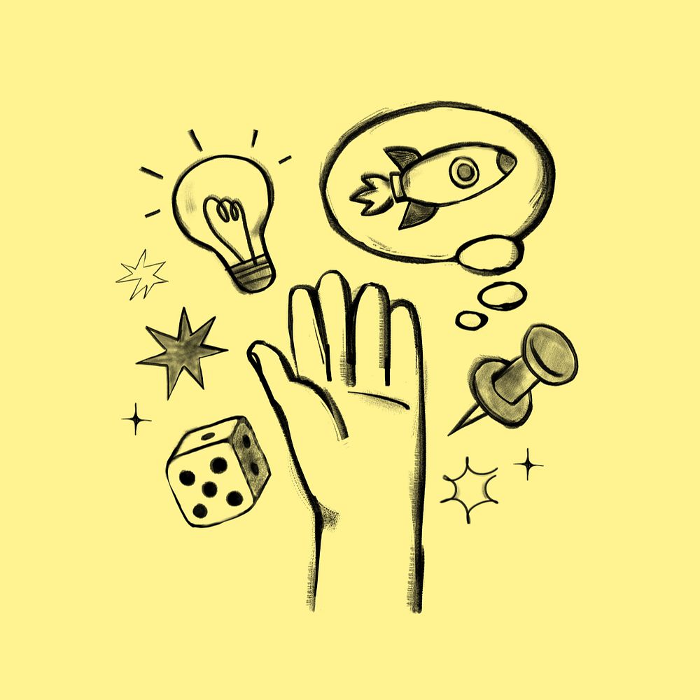 Creative business ideas, cute hand doodle, editable design