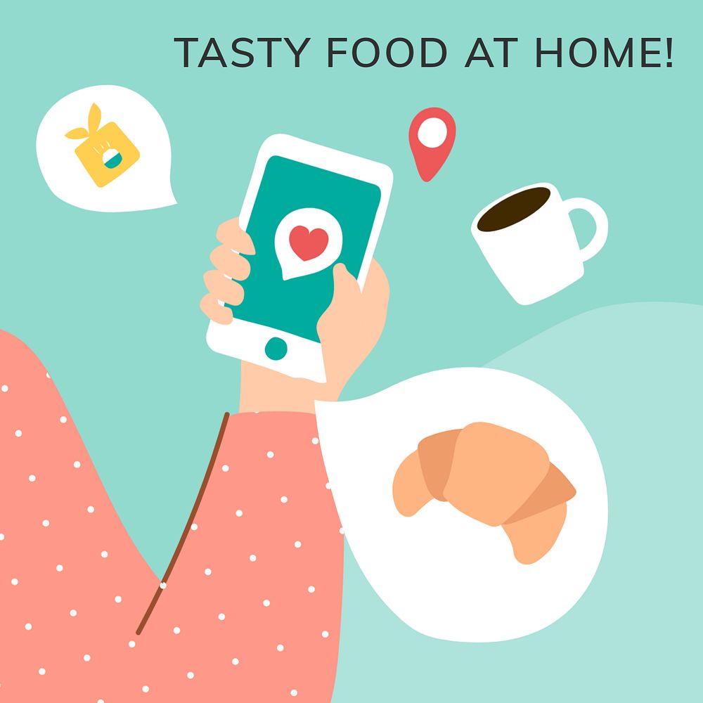 Food delivery Instagram post template, editable design