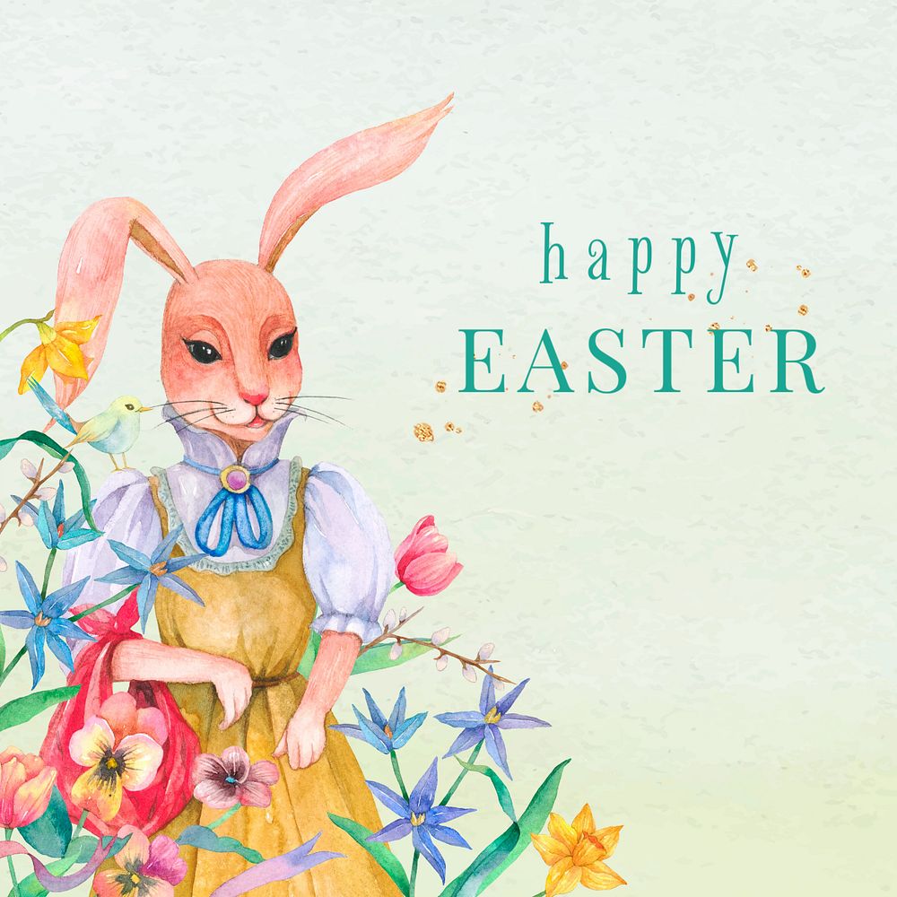 Happy Easter Instagram post template, editable design 