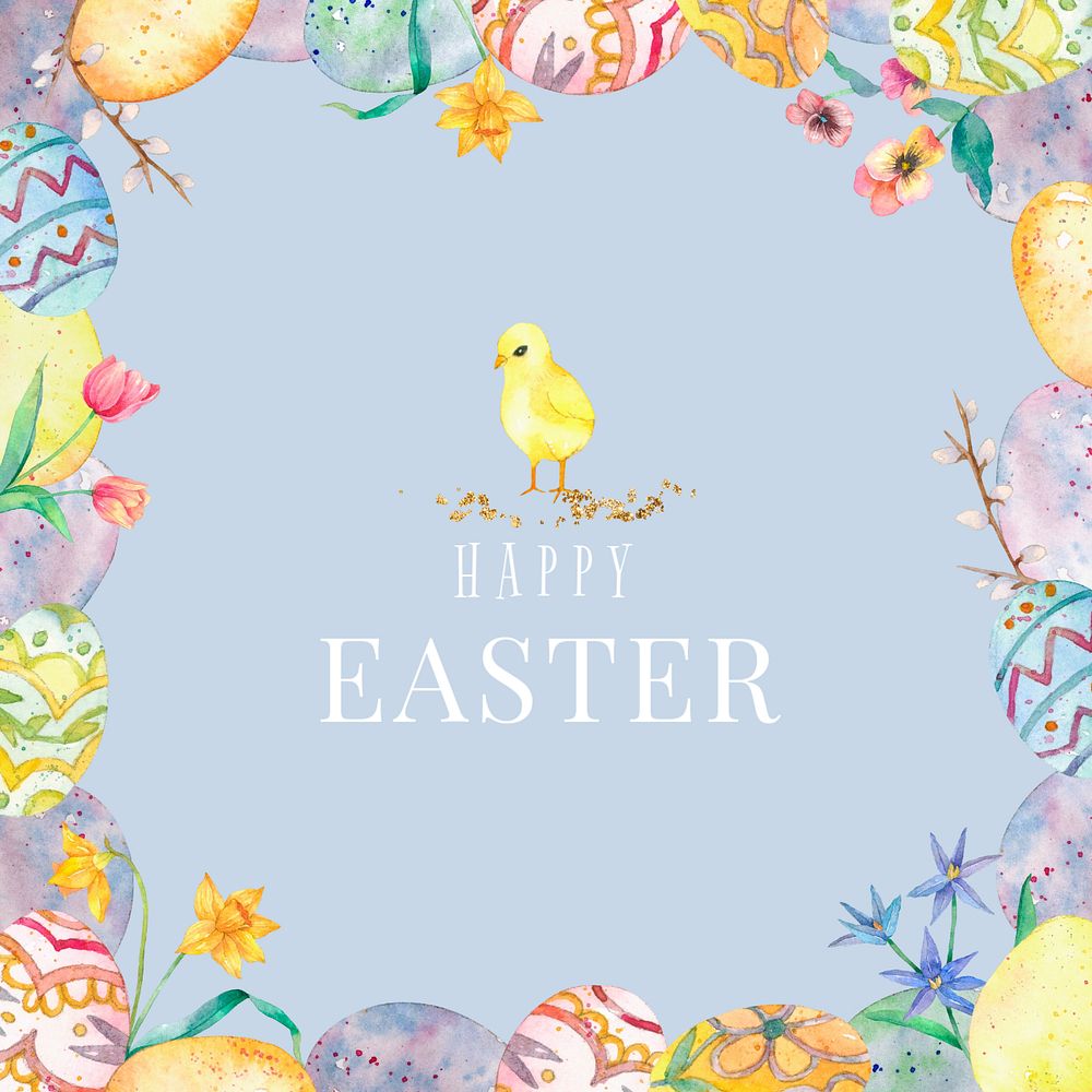 Easter holidays Facebook post template, editable design 