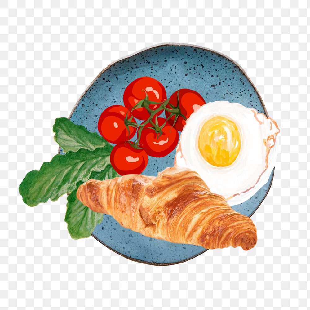 Editable breakfast sticker, collage element remix