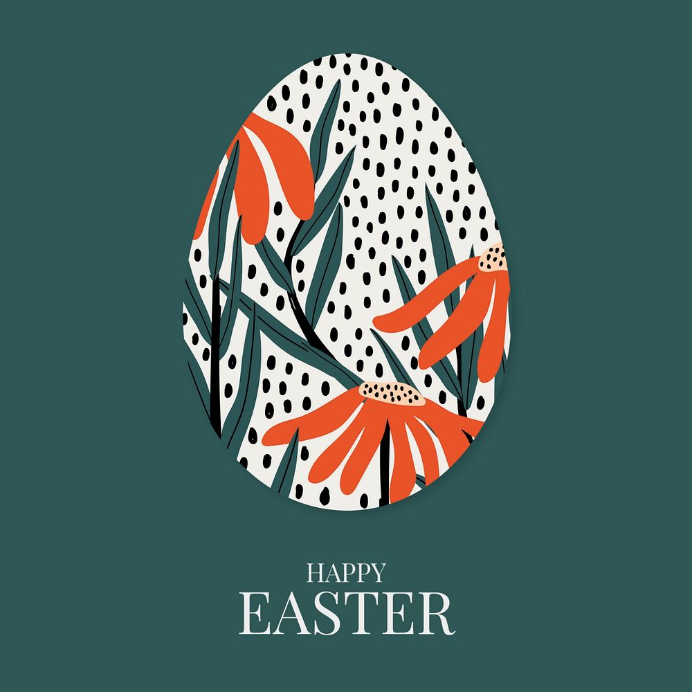 Easter egg Instagram post template, editable design