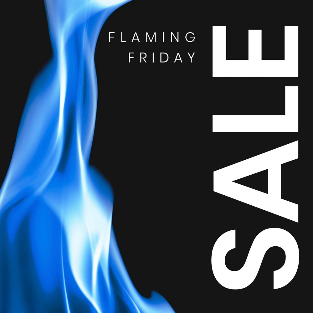 Shop sale Instagram ad template, editable flame design