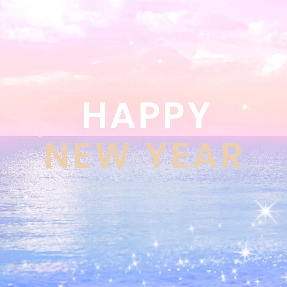 Aesthetic new year  Facebook  post template, editable design