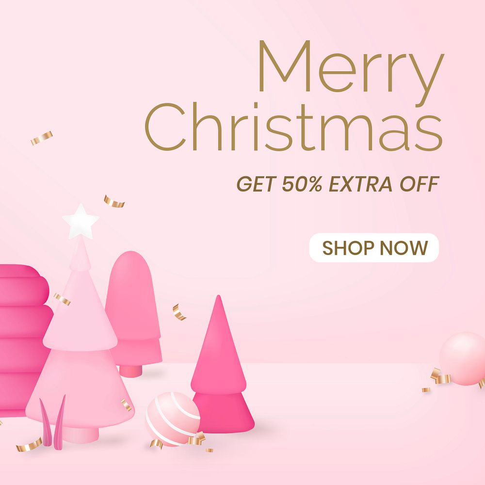 Christmas sale Instagram post template, editable online shopping  design