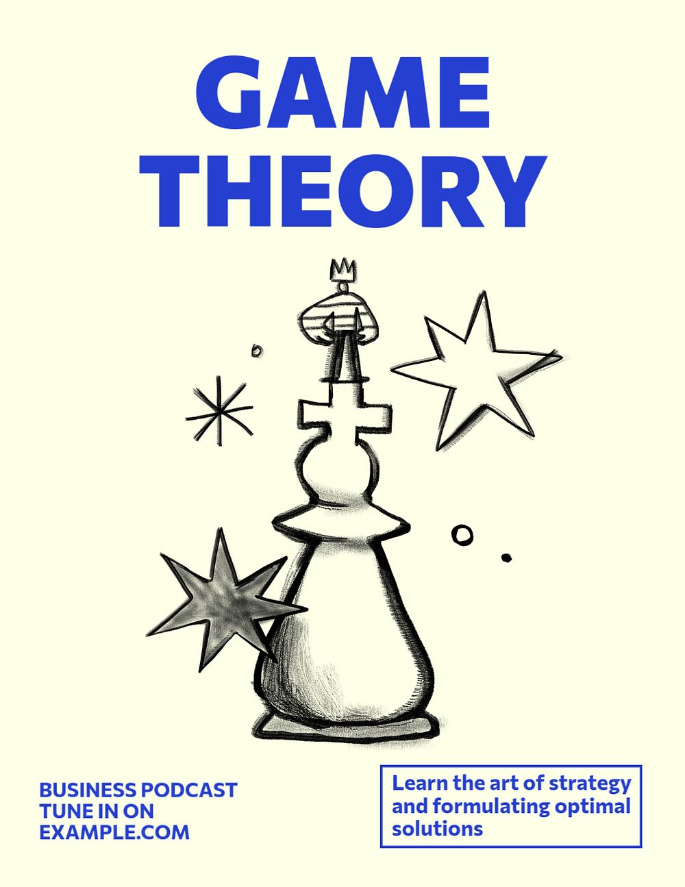 Game theory flyer  template, editable design