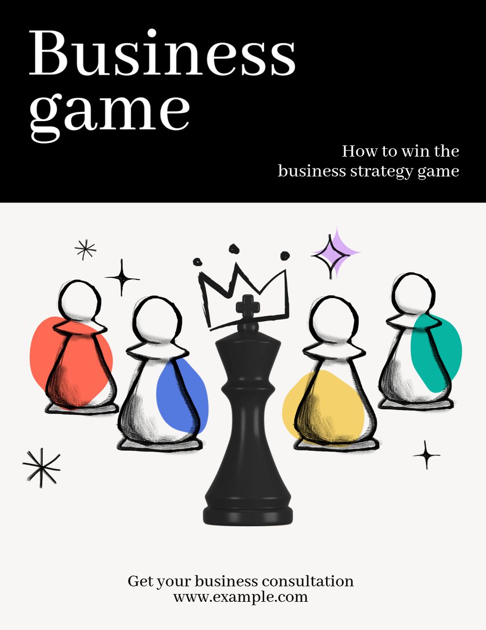 Business game flyer  template, editable design