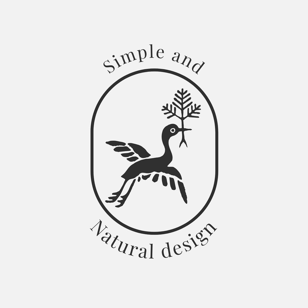 Natural design vintage logo template, editable text