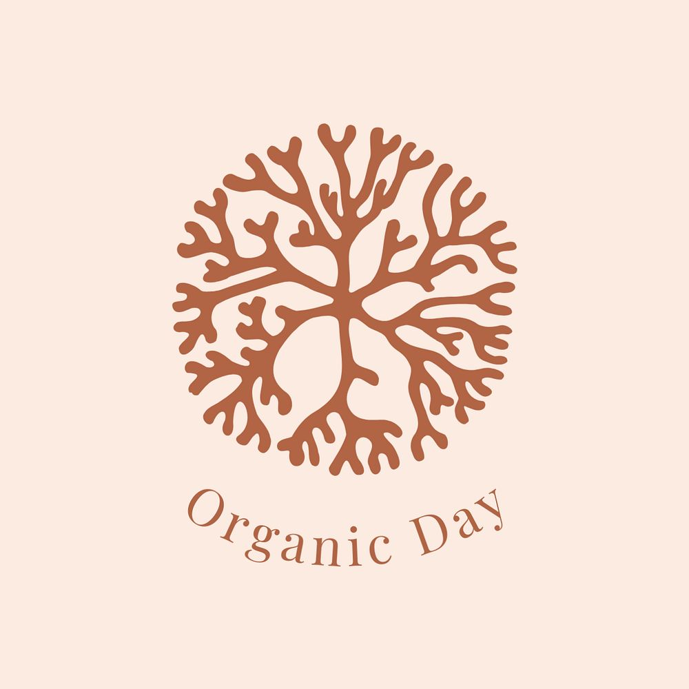 Organic products vintage logo template, editable text