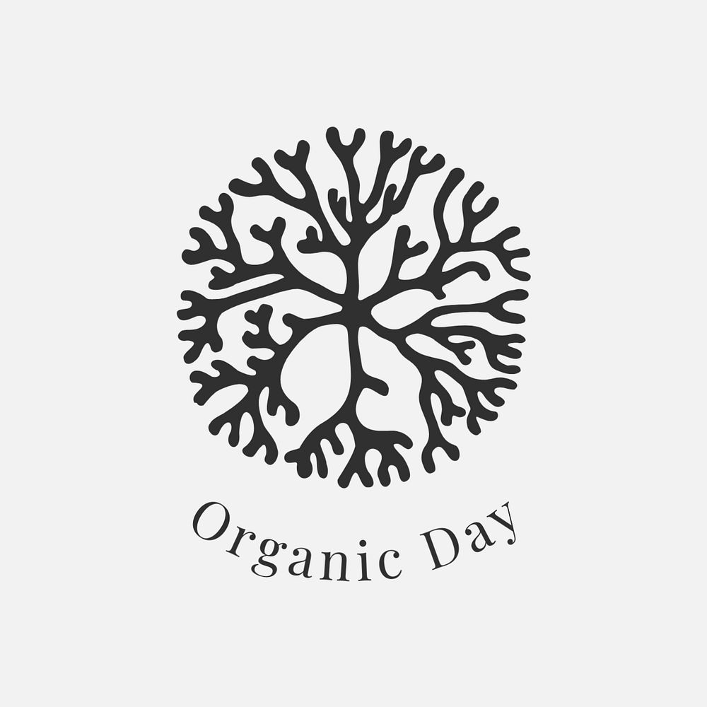 Organic products vintage logo template, editable text