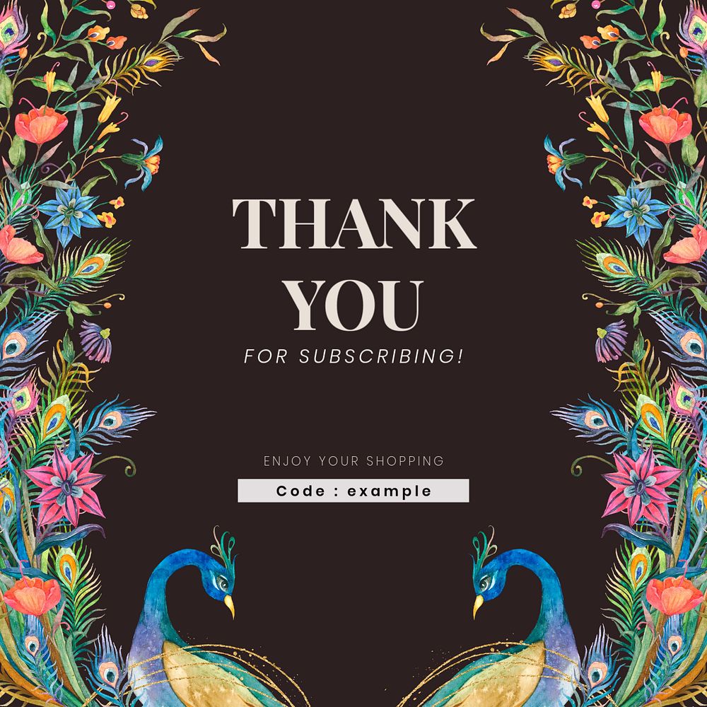 Thank you Instagram post template, editable flower design